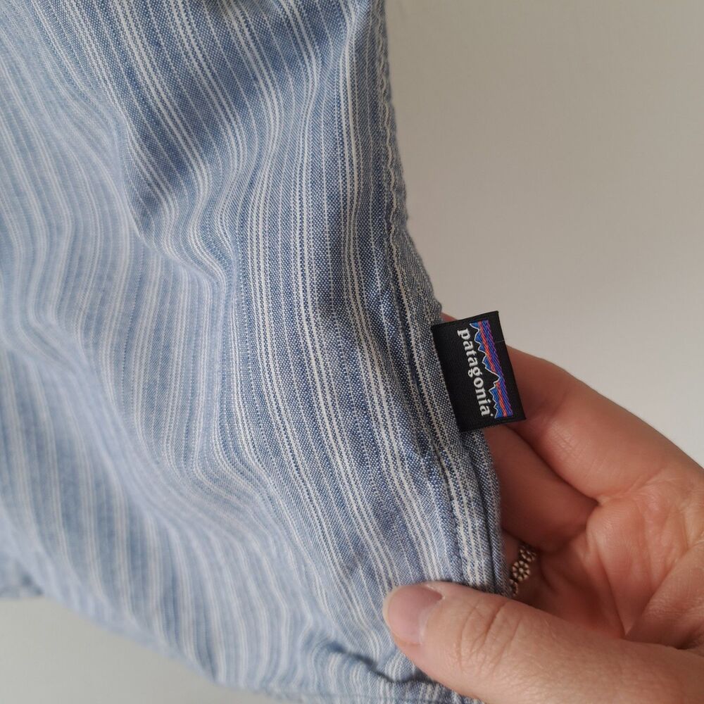 Patagonia Dress Shirt Mens XL Blue Organic Cotton Short Sleeve Button Up Top - Picture 3 of 7